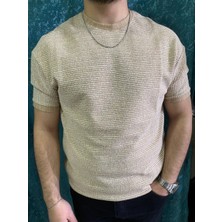 Slim Kalıp Çizgili Kumaş Erkek T-Shirt