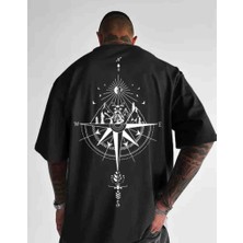 Panda Baskı Tekstil Pusula Motor Baskılı Özel Tasarım Oversize Tshirt