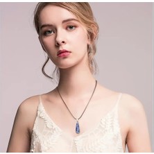 Rose Moda 3-Adet Çakra Doğal Taşı Kolye Ucu Oval Gözyaşı Turkaz Çeşitli Renkler Şans Kolyesi