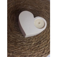 Kalp Şeklinde Beton Tealight Mumluk / Mum