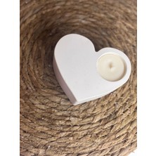 Kalp Şeklinde Beton Tealight Mumluk / Mum