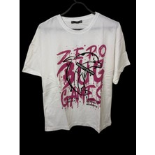 Kadın Oversize Baskılı Bol Geniş Kalıp Salaş Kesim T-Shirt