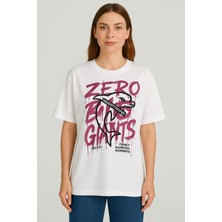 Kadın Oversize Baskılı Bol Geniş Kalıp Salaş Kesim T-Shirt