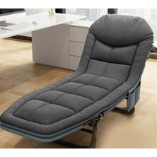 Sunup SN-24922 Taşınabilir Ayarlanabilir 5 Kademe Sünger Kamp Yatak Şezlong (Koyu Gri)