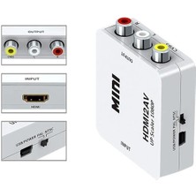 Fully G-537O HDMI To Rca Mini Model 1920X1080 Plastik Kasa Çevirici Konvertör