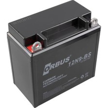 Orbus 12N9-BS 12 V 9 Ah Asit Içinde Karbon Motosiklet Aküsü  (135MMX130MMX75MM) (2.78KG)