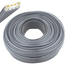 Telefon Kablosu 4lü Gri Flat Köken 100 Metre Powermaster