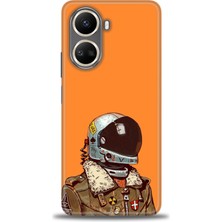 gmotp Realme C55 Kılıf Hd Baskılı - Turuncu Astronot