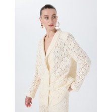 Fabrika Oversize Beyaz Kadın Ceket F5SL-CKT0035