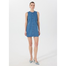 Mavi Kadın Yıkamalı Denim Elbise M5SL-ELB1362