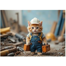 Bedeko Usta Kedi Ahşap Tablo