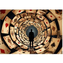 Bedeko Iskambil Kağıtları ve Şapkalı Adam Mdf Tablo