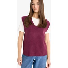 DeFacto Regular Fit V Yaka Basic Düz Triko Süveter F4635AX25SM