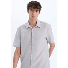DeFacto Çabuk Kuruyan Regular Fit Polo Yaka Krinkıl Yazlık Kısa Kollu Gömlek E1223AX25SM