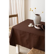 Wellstil Premium | Keten Koyu Kahve Masa Örtüsü 100 X 100 Cm