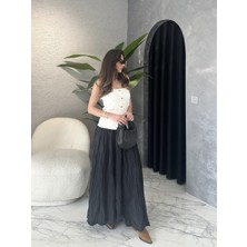 Kraşlı Kırışık Efektli Bohem Etek