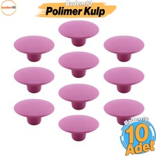Bohem Pembe Geniş Mantar Kulp Düğme 10 Adet Mobilya Dolabı Çekmece Mutfak Dolap Kulpu Kulbu Plastik