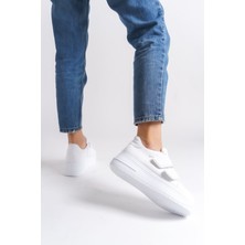 Valencıa Cırt Cırtlı Ortopedik Taban Kadın Sneaker - Beyaz