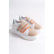 Valencıa Cırt Cırtlı Ortopedik Taban Kadın Sneaker - Ten Mavi