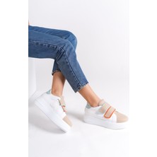 Valencıa Cırt Cırtlı Ortopedik Taban Kadın Sneaker - Ten Mavi