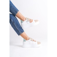 Valencıa Cırt Cırtlı Ortopedik Taban Kadın Sneaker - Ten Mavi