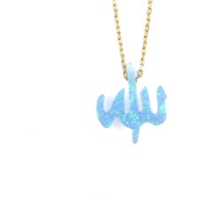 Kambo Opal Kolye, 925 Ayar Gümüş Kolye, Allah Isimleri Kolyesi, Altın Kaplama Gümüş Zincir