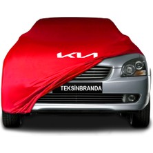 Kia Magentis 2  Kırmızı Kumaş Araba Branda Logolu Kumaş Araba Brandası Penye Oto Branda