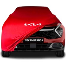 Kia Sportage 5 (2021 - )  Kırmızı Kumaş Araba Branda Logolu Kumaş Araba Brandası Penye Oto Branda