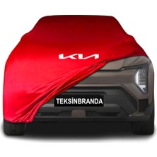 Kia Ev3 (2024 - )  Kırmızı Kumaş Araba Branda Logolu Kumaş Araba Brandası Penye Oto Branda
