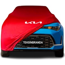 Kia Soul  Kırmızı Kumaş Araba Branda Logolu Kumaş Araba Brandası Penye Oto Branda