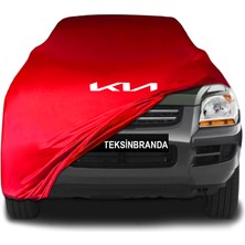 Kia Sportage 2 (2004 - 2010)  Kırmızı Kumaş Araba Branda Logolu Kumaş Araba Brandası Penye Oto Branda