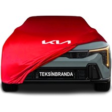 Kia K4 Sedan  Kırmızı Kumaş Araba Branda Logolu Kumaş Araba Brandası Penye Oto Branda
