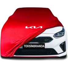 Kia Pro Ceed 3 (2018 - )  Kırmızı Kumaş Araba Branda Logolu Kumaş Araba Brandası Penye Oto Branda