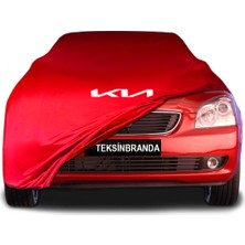 Kia Optima 2 (2005 - 2010)  Kırmızı Kumaş Araba Branda Logolu Kumaş Araba Brandası Penye Oto Branda