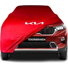 Kia Sonet  Kırmızı Kumaş Araba Branda Logolu Kumaş Araba Brandası Penye Oto Branda