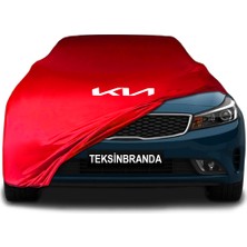 Kia Cerato 4 Sedan (2019 - )  Kırmızı Kumaş Araba Branda Logolu Kumaş Araba Brandası Penye Oto Branda