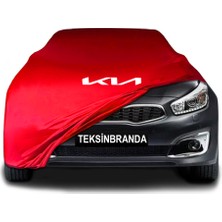 Kia Ceed 2 Hatchback (2012 - 2018)  Kırmızı Kumaş Araba Branda Logolu Kumaş Araba Brandası Penye Oto Branda