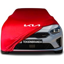 Kia Ceed 3 Station Wagon (2018 - )  Kırmızı Kumaş Araba Branda Logolu Kumaş Araba Brandası Penye Oto Branda