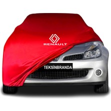 Renault Clio 3 (2005 - 2013) Hb Kırmızı Kumaş Araba Branda Logolu Penye Oto Branda