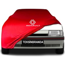 Renault 11 Flash Kırmızı Kumaş Araba Branda Logolu Penye Oto Branda