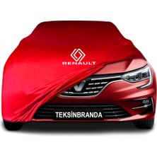 Renault Megane 4 Sedan (2016 - ) Kırmızı Kumaş Araba Branda Logolu Penye Oto Branda