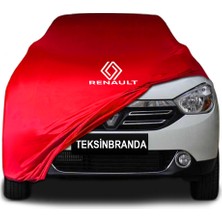 Renault Lodgy Kırmızı Kumaş Araba Branda Logolu Penye Oto Branda