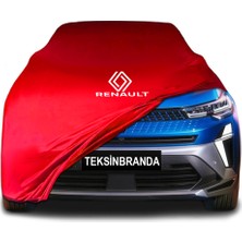 Renault Captur 2 (2019 - ) Kırmızı Kumaş Araba Branda Logolu Penye Oto Branda