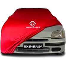 Renault Clio 1 (1990 - 1998) Hb Kırmızı Kumaş Araba Branda Logolu Penye Oto Branda