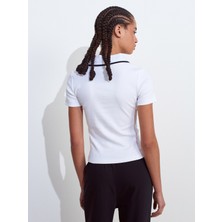 Dilvin 31687 Polo Yaka T-Shirt-Beyaz