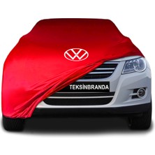 Volkswagen Tiguan (2007 - 2015) Kırmızı Kumaş Araba Branda Logolu Kumaş Araba Brandası Penye Oto Branda