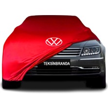 Volkswagen Phaeton  Kırmızı Kumaş Araba Branda Logolu Kumaş Araba Brandası Penye Oto Branda