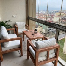 Odun's Mia 2+1+1 Bahçe Balkon Teras Ahşap Oturma Grubu