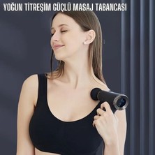 Tiffany Masaj Tabancası Sporcu Masaj Aleti Siyah Renk 4mm 4 Farklı Başlıklı Şarjlı Profesyonel Masaj Aleti TP-1027