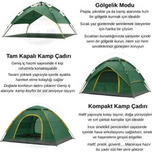 Yek Outdoor 4 Kişilik Çift Katmanlı Otomatik Çadır 220X250X160